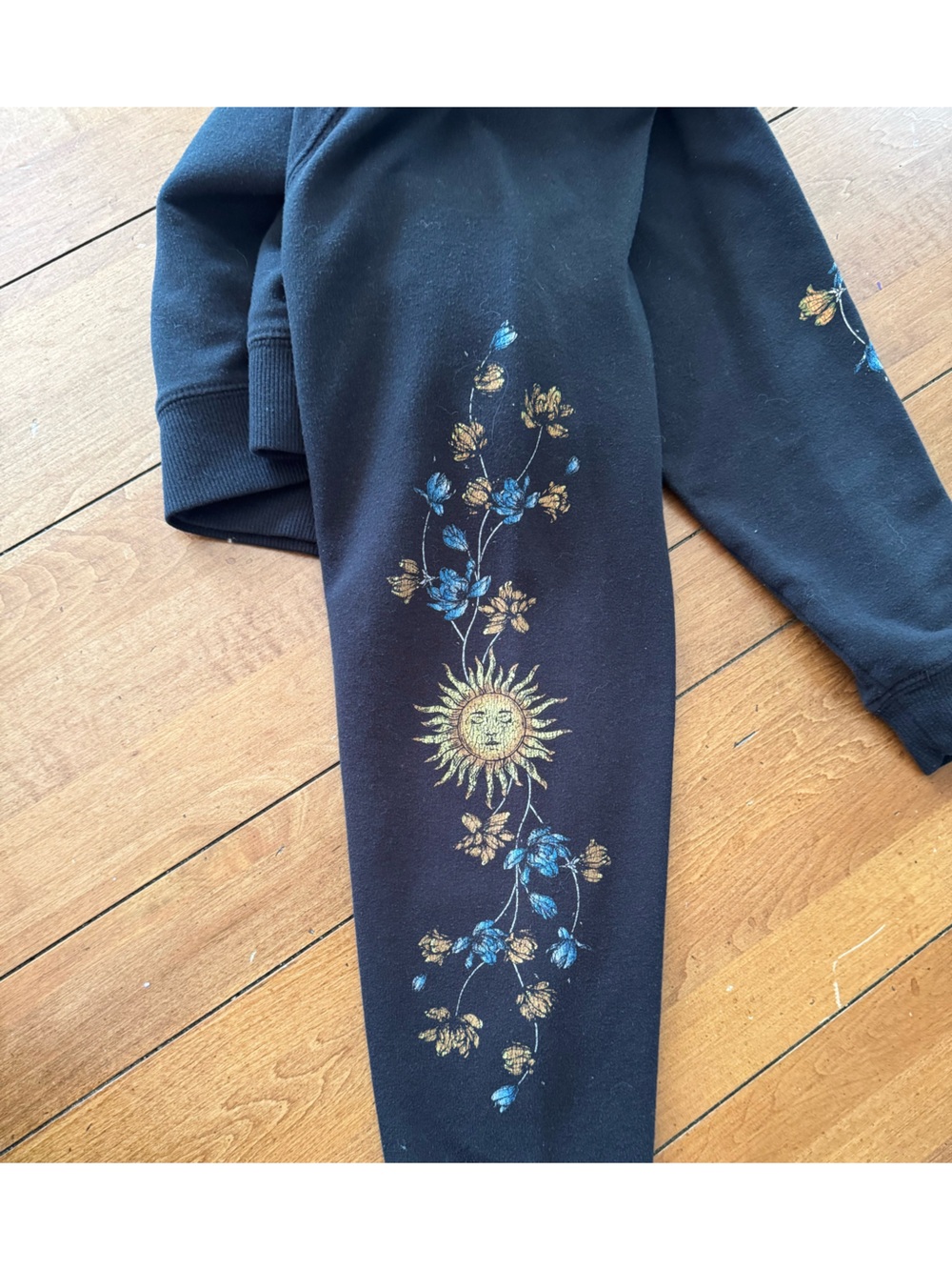 Rebellious One Whimsigoth Celestial Sun Moon Graphic Fleece Crewneck Sweatshirt - Picture 4 of 11